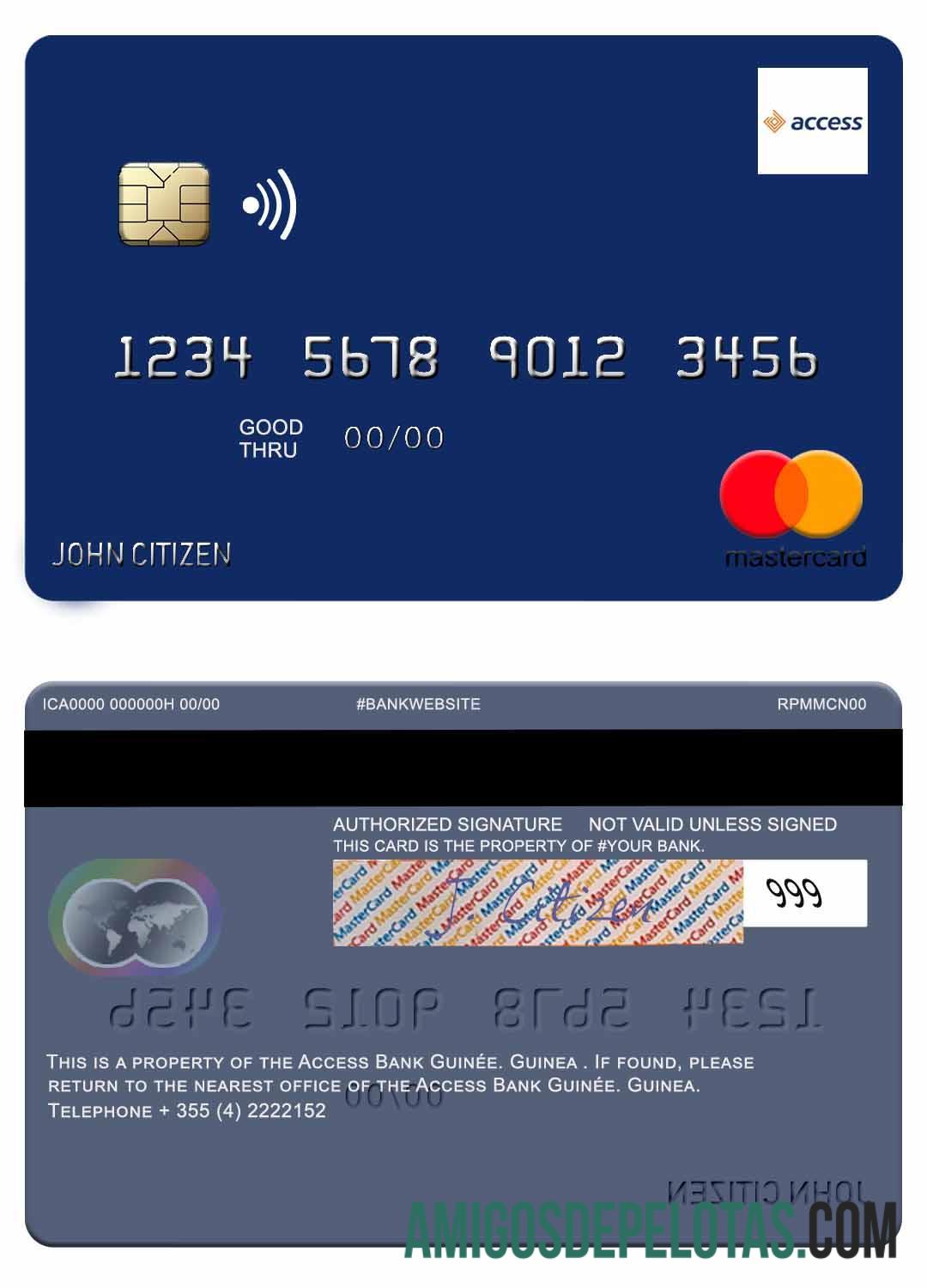 Guiné Access Bank Guiné Mastercard amostra